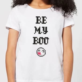 Super Mario Be My Boo Womens T-Shirt - White - 4XL