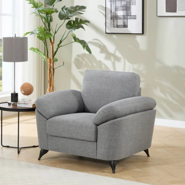 More4Homes Malmo Modern Scandi Style Fabric Living Room Chair (Grey)