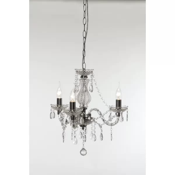 Luster Classic 3 Light Multi Arm Chandelier Chrome Clear