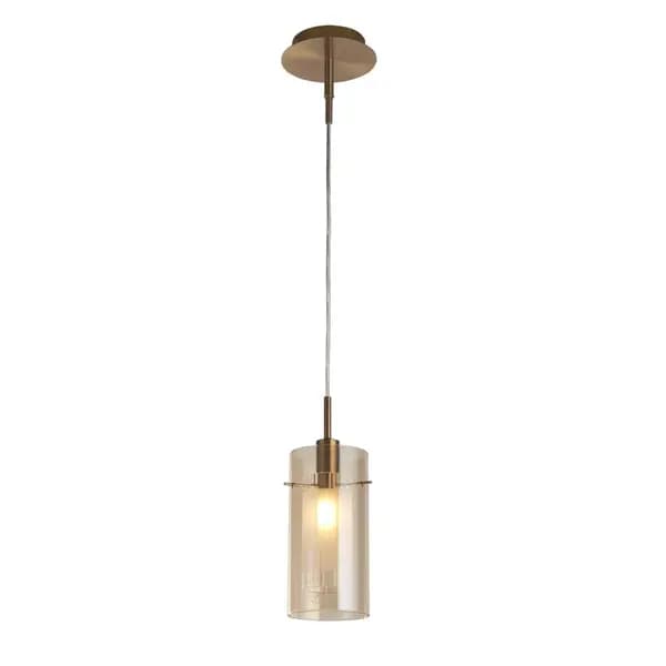 Searchlight Duo III Champagne Glass Ceiling Pendant Light - Bronze