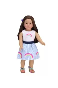 Sophia's 2 Piece 18" Baby Doll Rainbow Top & Skirt Outfit