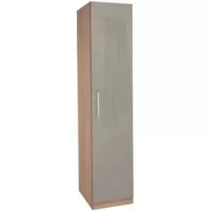 Kensington Oak & High Gloss Grey Bedroom Furniture - 1 Door Wardrobe