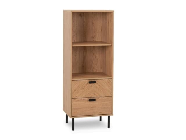 Seconique Leon Oak 2 Drawer Bookcase