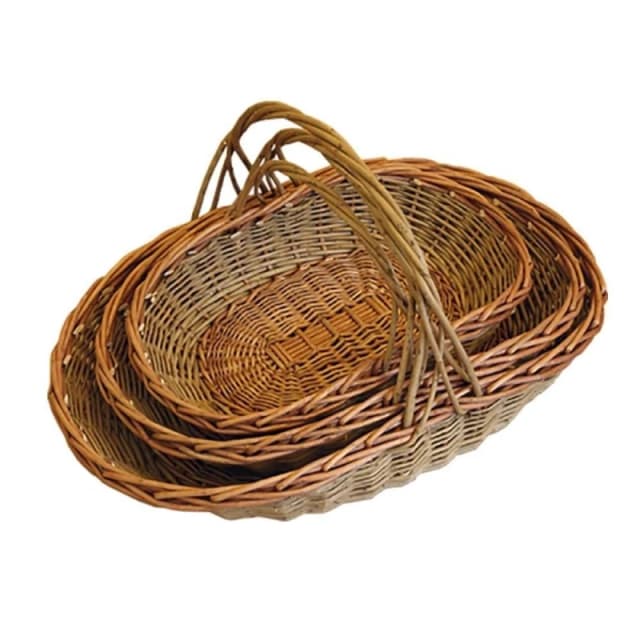 Red Hamper Wicker Set of 3 Wisley Garden Trugs in Brown Brown Unisex