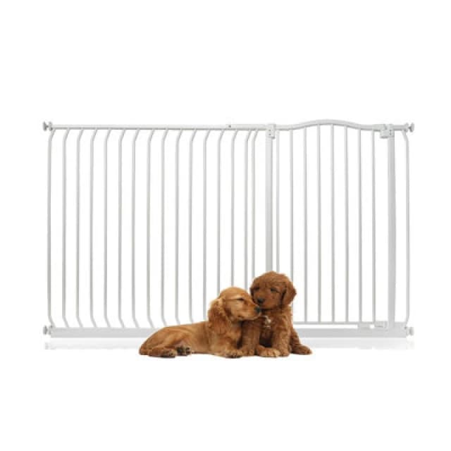 Bettacare Extra Tall Curved Top Dog Gate, 171Cm - 180Cm, Matt White, Extra Tall 100Cm In Height, Pressure Fit Pet Gate