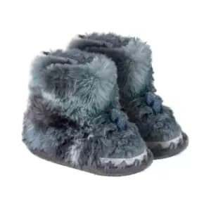 totes Grey Dino Kid's Bootie Slippers Grey