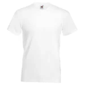 Fruit Of The Loom Mens Valueweight V-Neck, Short Sleeve T-Shirt (L) (White)