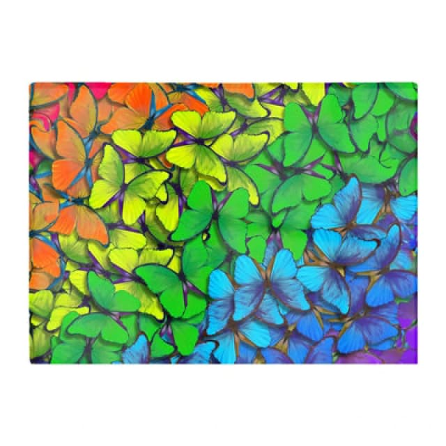 Warren Reed Designer Multicoloured Butterflies Glass Chopping Board