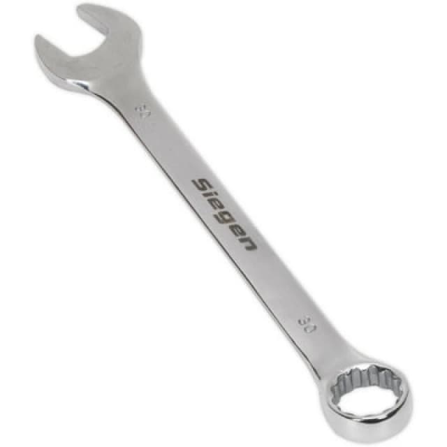 Loops Hardened Steel Combination Spanner - 30mm - Polished Chrome Vanadium Wrench Metallics