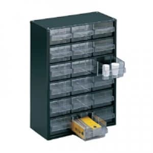 Slingsby Clear 18 Drawer System Dark Grey Storage Cabinet 324117