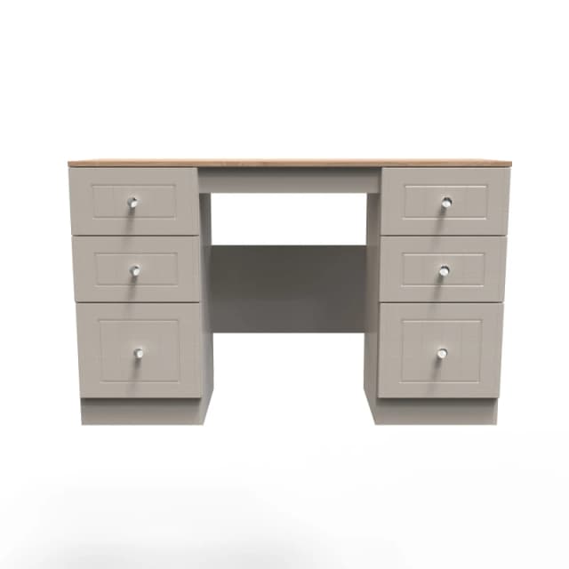 Ready Assembled 2 U Norton Double Pedestal Desk (Ready Assembled) in Taupe Size: Large Taupe Unisex Large