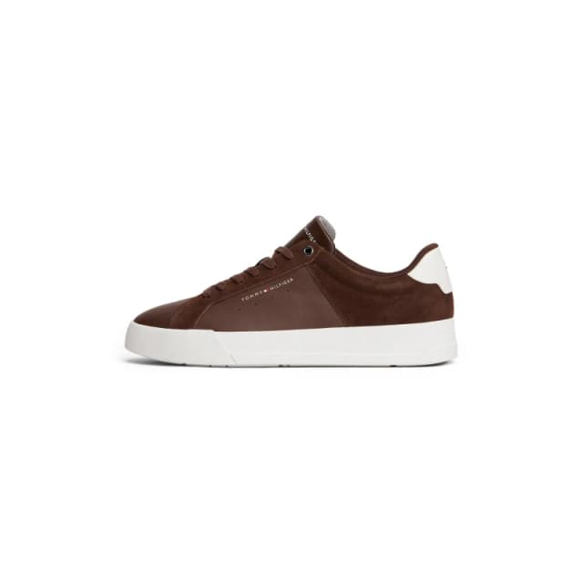 Tommy Hilfiger Mens Court Nubuck Low-Top Trainers Cocoa/ Grey male 7 (41)
