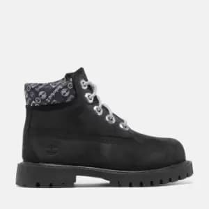 Timberland Premium 6" Boot For Toddler In Black With Print Black Kids, Size 10