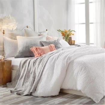 Peri Home Dot Fringe Duvet Cover - White