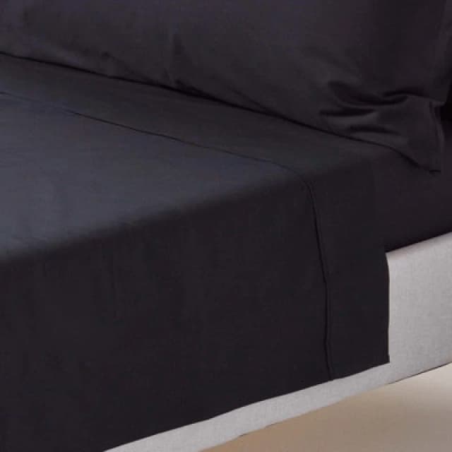 Homescapes Black Egyptian Cotton Flat Sheet 200 Tc, Single