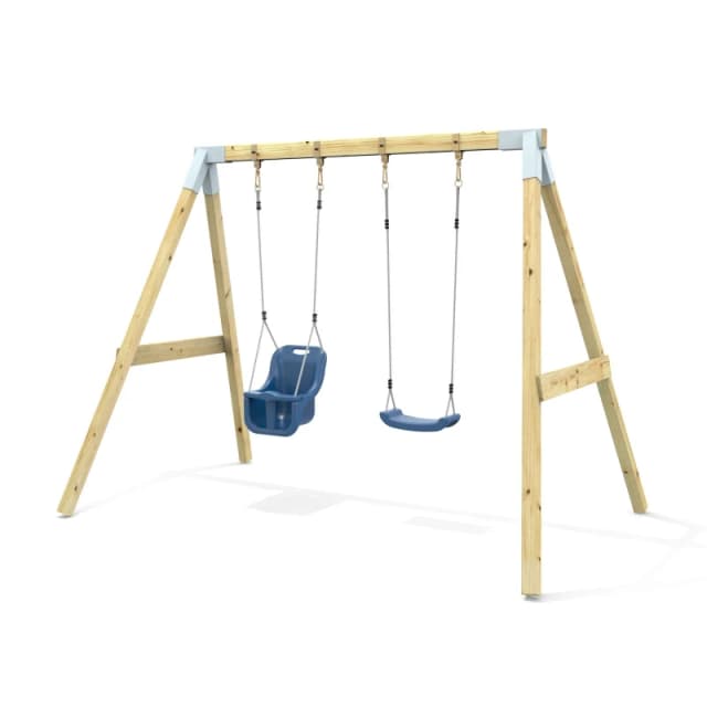 OutdoorToys Premium Double Swing - Standard & Baby Navy Blue Blue Unisex