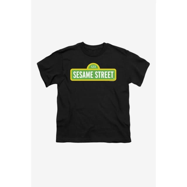 Sesame Street Unisex Kids Regular Fit T-Shirt Black unisex 7-8 (S)