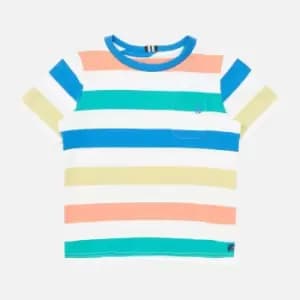 Joules Kids Short Sleeve Laundered Stripe T-Shirt - Whtmultstp - 4 Years