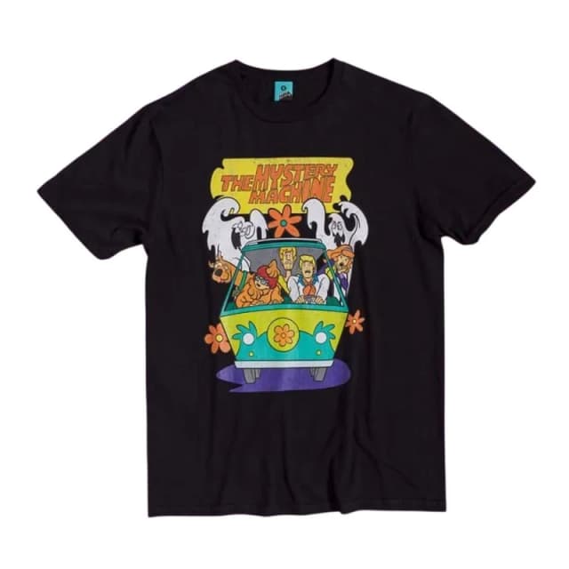 Scooby Doo Mens The Mystery Machine T-Shirt in Black Size: XL Black Male XL