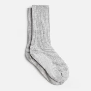 ESPA Home Cashmere Ribbed Knit Socks - Silver