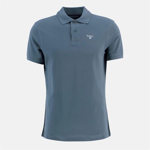 Barbour Mens Tartan Pique Polo Shirt Blue Stone male S