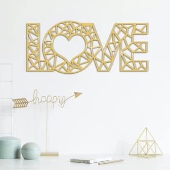 Love Metal Decor - Gold Gold Decorative Metal Wall Accessory
