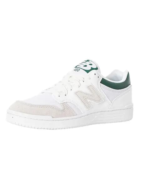 New Balance 480 Leather Trainers White/Grey 6 UK
