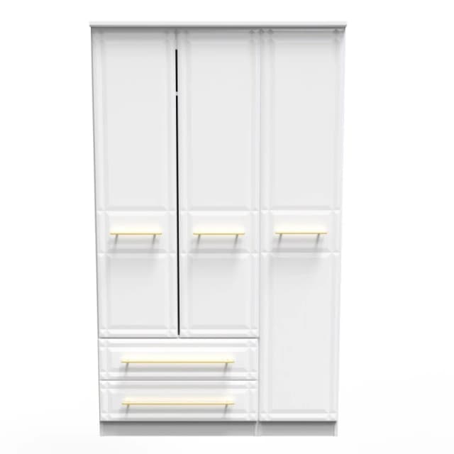 Norfolk Triple Wardrobe In White Ash (Ready Assembled)