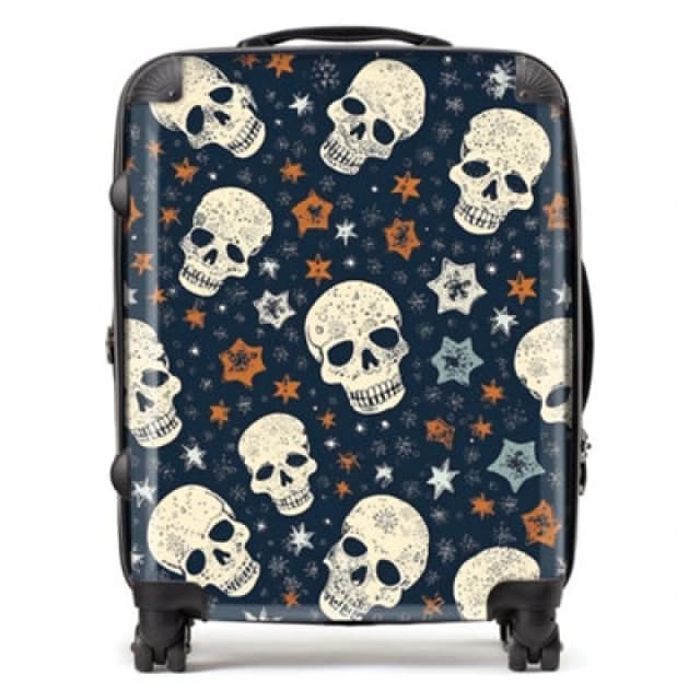 Warren Reed Designer Skulls And Stars Suitcase - Large