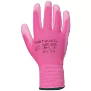 Portwest PU Palm Coated Gloves (A120) / Workwear (M) (Pink) - Pink