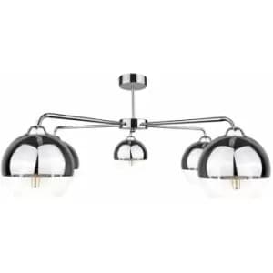 Keter Ice Multi Arm Semi Flush Ceiling Light Silver, 60cm, 5x E27