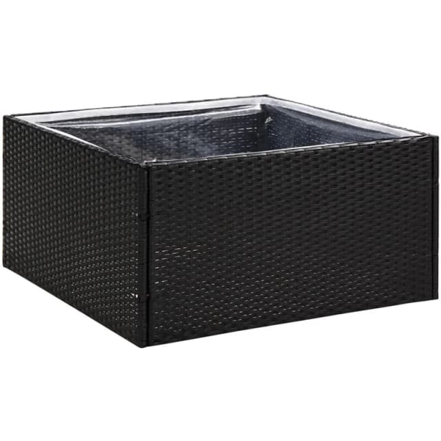 vidaXL Garden Planter Black 80x80x40cm Poly Rattan, Black 319171