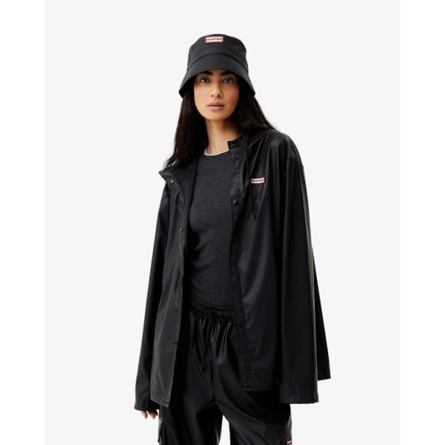 Hunter Womens Izzy Short Weather-Resistant Rain Anorak Black female 10 (S)