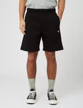 Carhartt Wip Chase Sweat Short, Black / Gold, Male, Shorts, I028950.00FXX