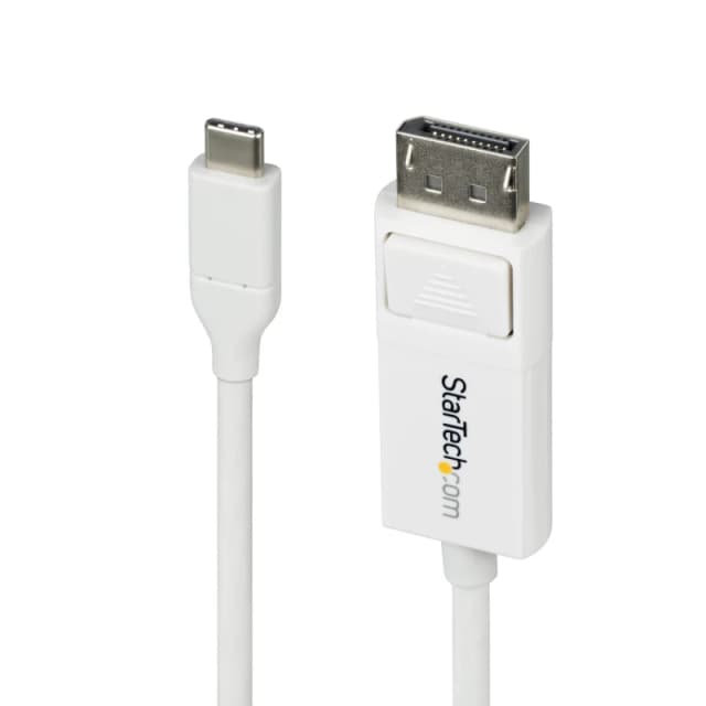 StarTech.com StarTech.com 6ft (2m) USB-C to DisplayPort 1.2 Cable, Bidirectional, 4K 60Hz, White Video Adapter Cord for Apple MacBook Pro / Air M1 M2