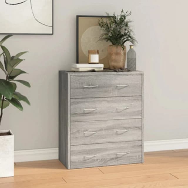 vidaXL Sideboard With 4 Drawers 60x30.5x71cm Grey Sonoma, Grey 342581