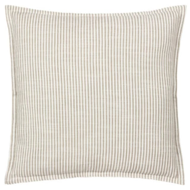 Yard Truro Stripe Reversible 100% Cotton Cushion in Natural Size: 45cm x 45cm Natural Unisex 45cm x 45 cm