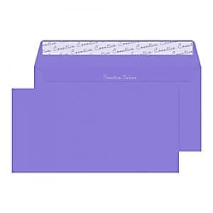 Creative Mid Coloured Envelopes DL+ Peel & Seal 114 x 229mm Plain 120 gsm Summer Violet Pack of 500