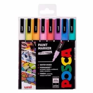 Uni Posca Marker Pen PC-3M 0.9mm 8 Pack Pastels, none