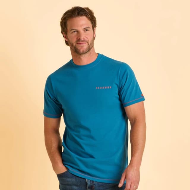 Brakeburn Brakeburn Men Dinton Tshirt in Blue Size: 2X-large Blue XXL Male 5052414967580