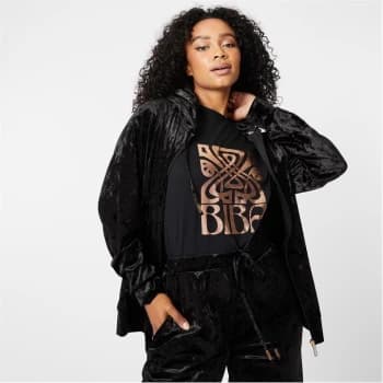 Biba BIBA Velour Zip Hoodie - Black