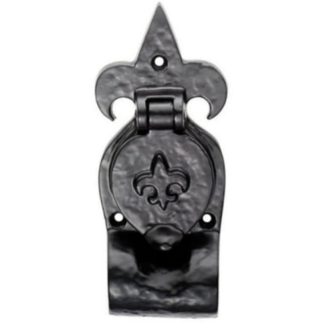 Loops Fleur De Lys Rim Cylinder Latch Pull Used with Nightlatch Black Antique Black unisex