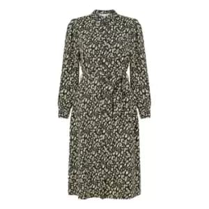 Yumi Black Leopard Print Shirt Dress - Black
