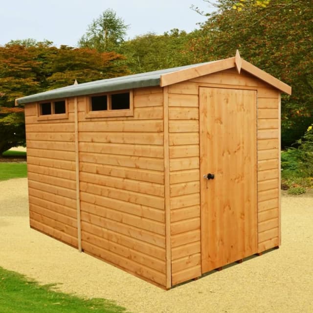 Shires Security Apex Handmade Garden Shed Approx 10 x 6 Feet in Brown Brown Unisex