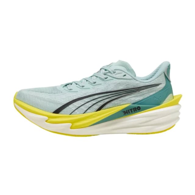 Puma Deviate NITRO 4 Shoes Blue Yellow SS26 Womens, Size 37 - EUR