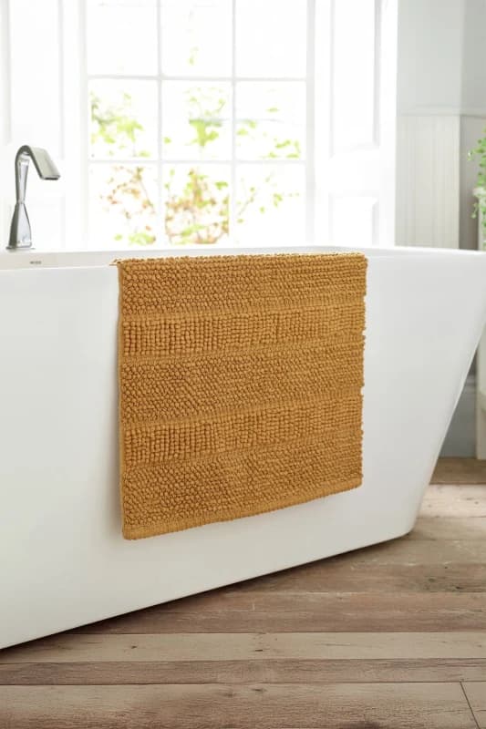 Deyongs Deyongs Romeo Textured 100% Cotton Bath Mat - 1500gsm Absorbent Bathroom Rug in Light Sand Light Sand Bath Mat Unisex 5054990136886