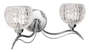 Blanche 2 Light Indoor Wall Light Chrome, Moulded Clear Glass, G9