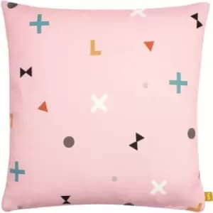 Bitsa 100% Recycled Cushion Blush, Blush / 43 x 43cm / Polyester Filled