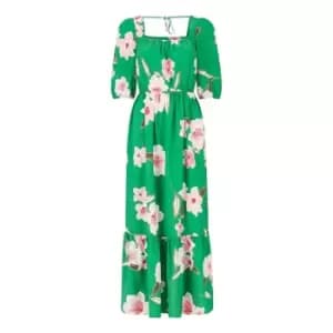 Yumi Green Oversized Floral Gyspy Maxi Dress - Green