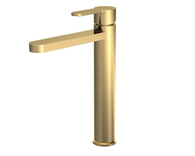 Balterley Round High Rise Mono Basin Mixer Tap Brushed Brass Bronze